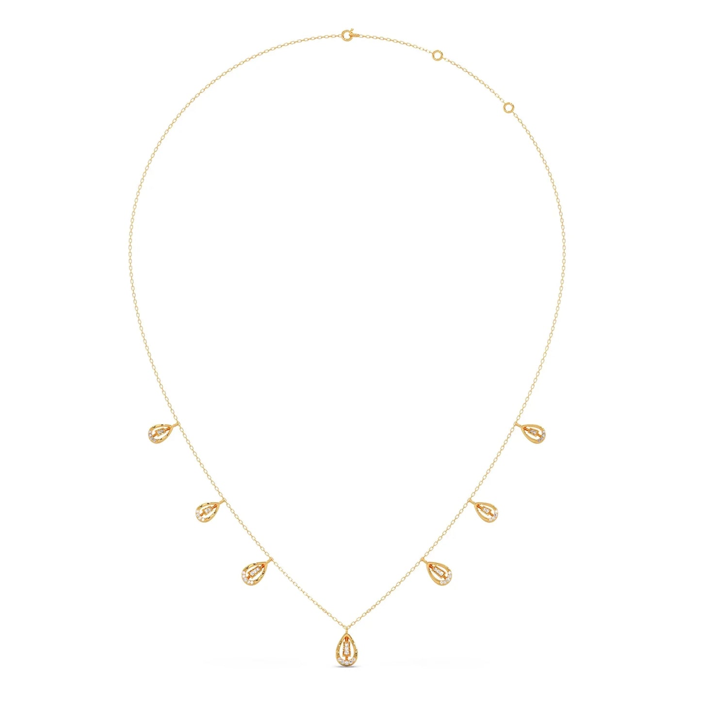 Pear-Cut Diamond Drop Necklace