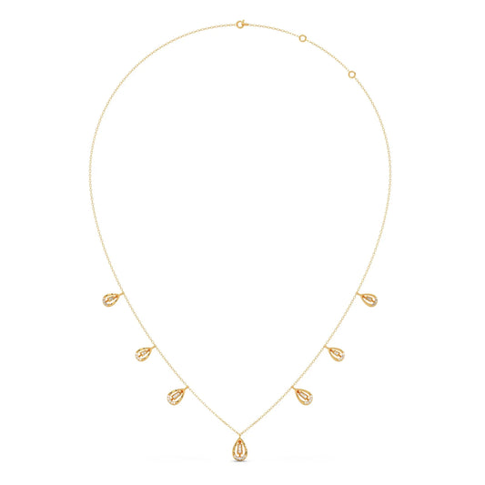 Pear-Cut Diamond Drop Necklace