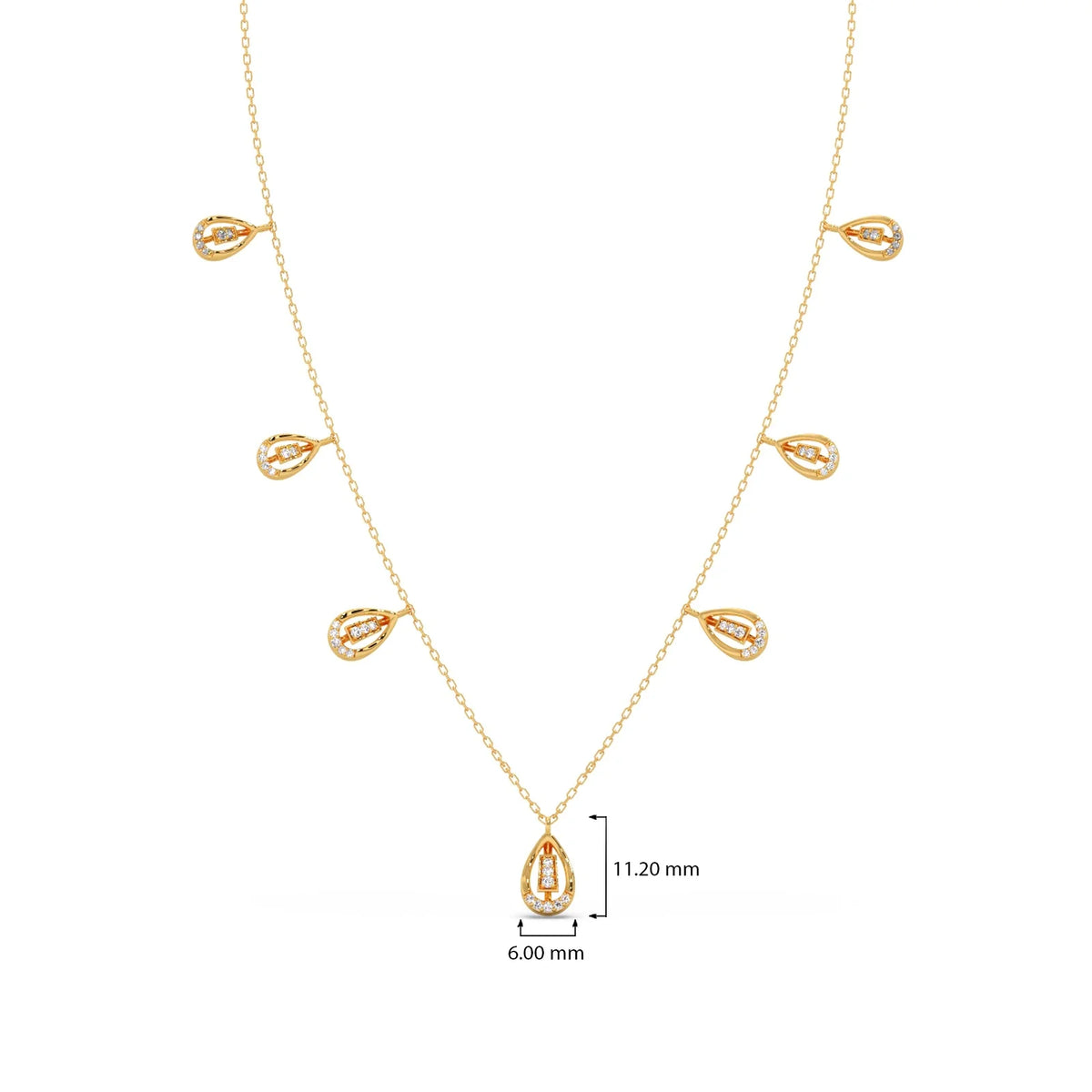Pear-Cut Diamond Drop Necklace