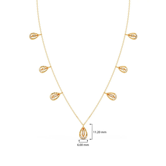 Pear-Cut Diamond Drop Necklace