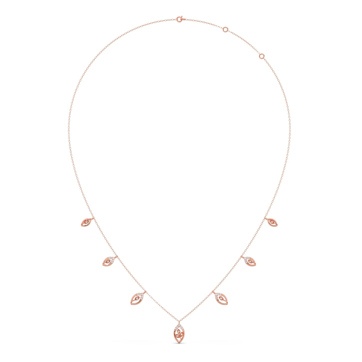 Delicate Pear-Cut Diamond Charm Necklace