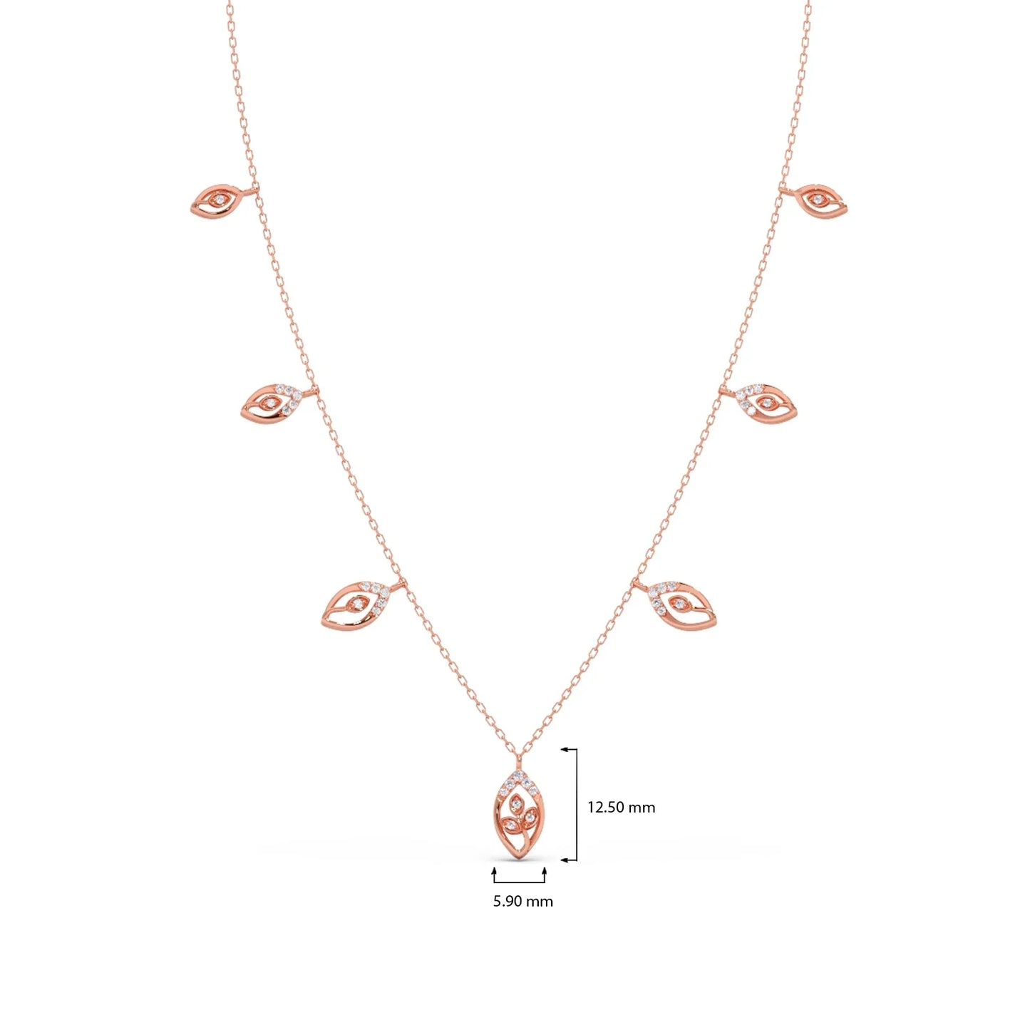 Delicate Pear-Cut Diamond Charm Necklace