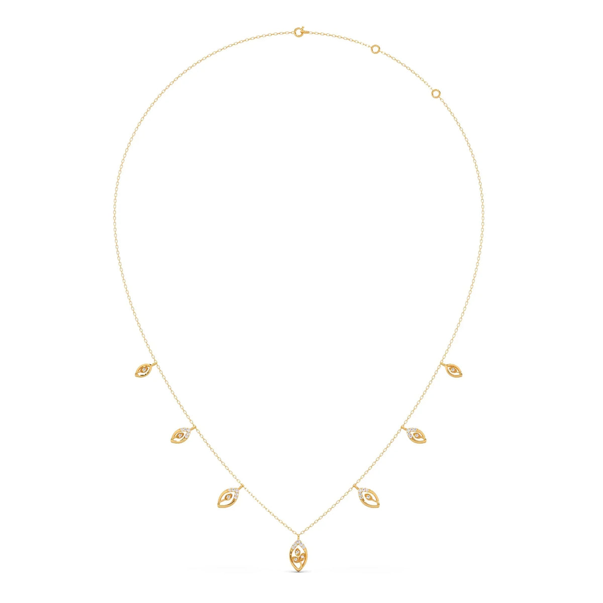 Delicate Pear-Cut Diamond Charm Necklace