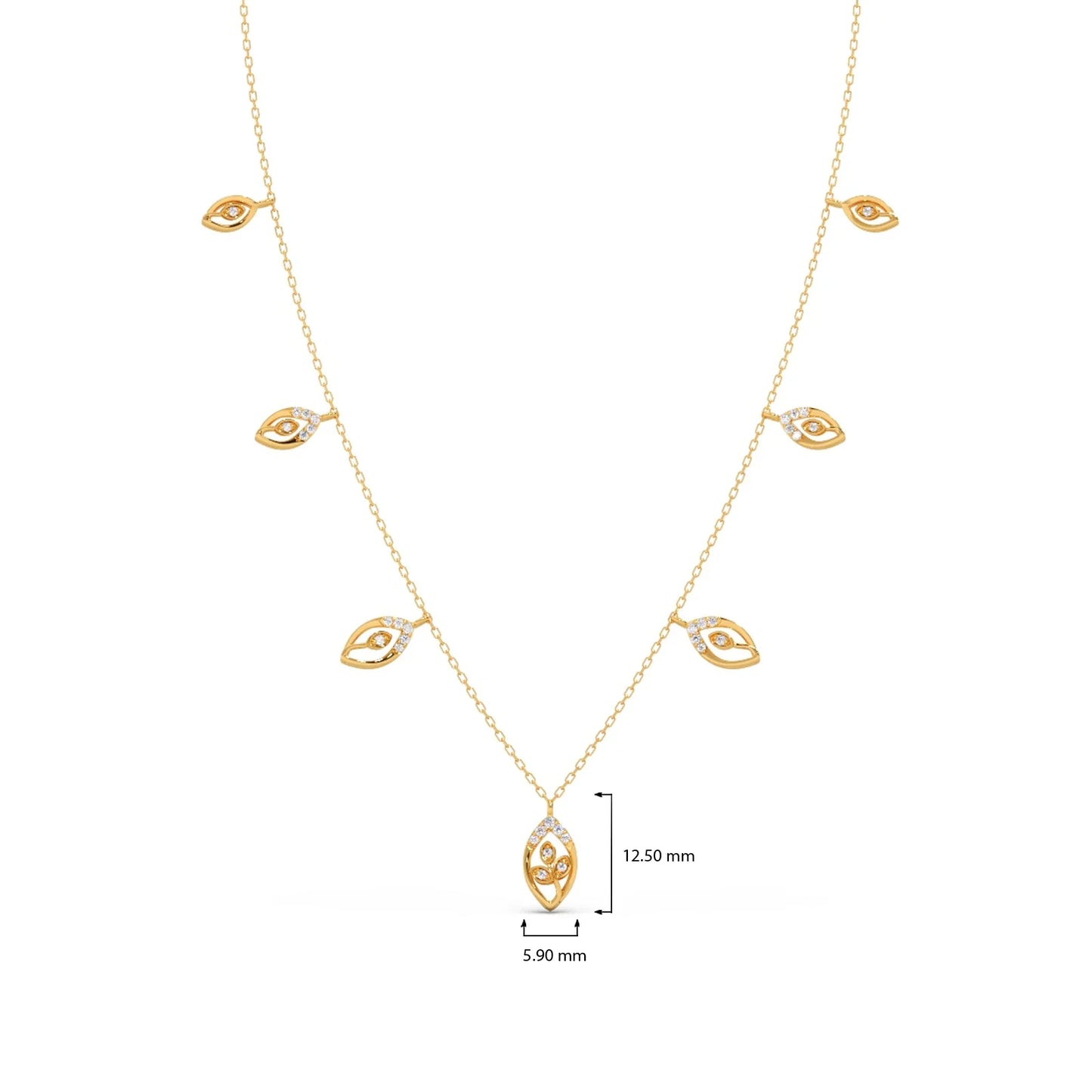 Delicate Pear-Cut Diamond Charm Necklace