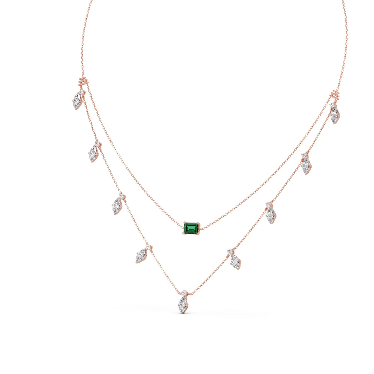 3.38 ct Emerald Meadow Gemstone Layered Necklace