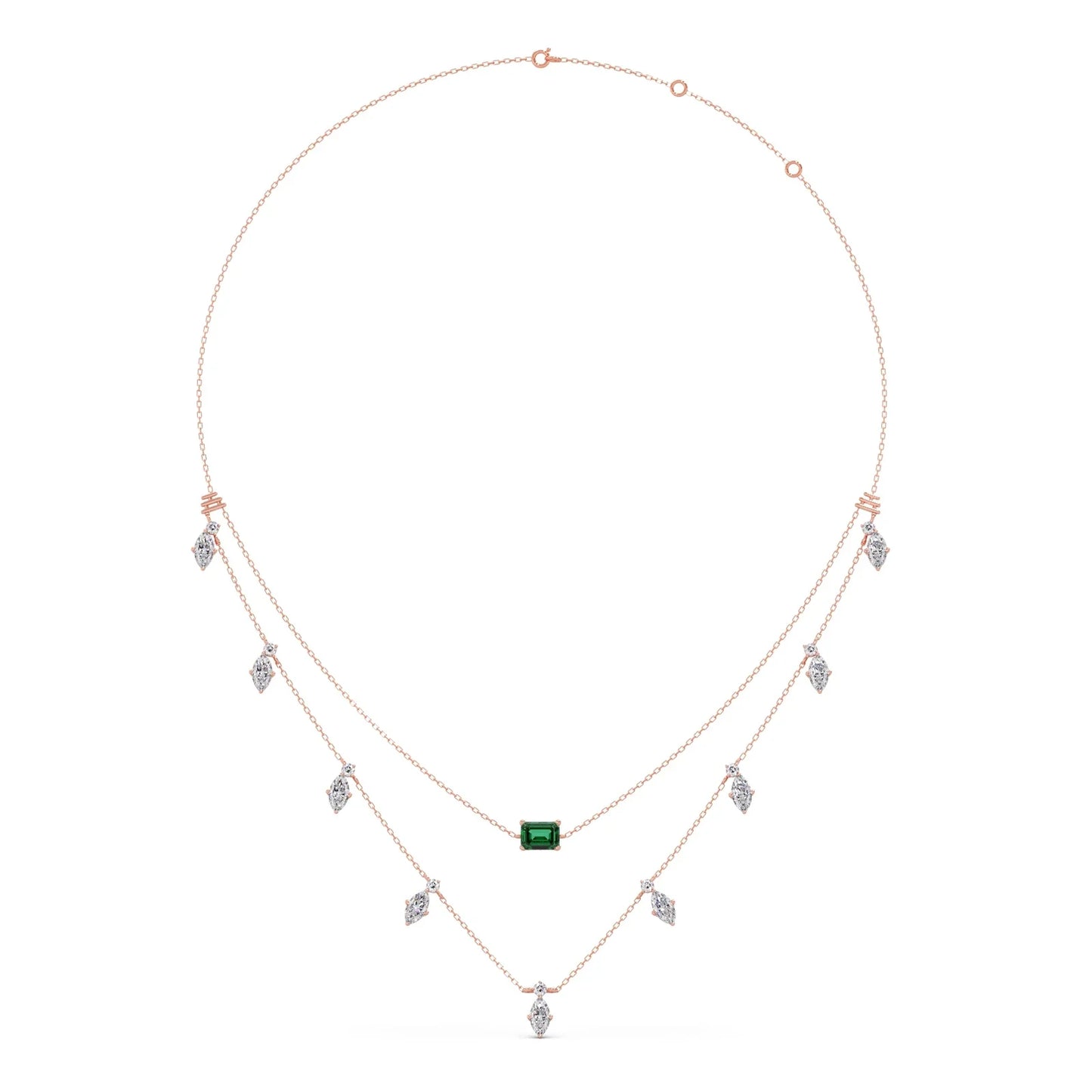 3.38 ct Emerald Meadow Gemstone Layered Necklace