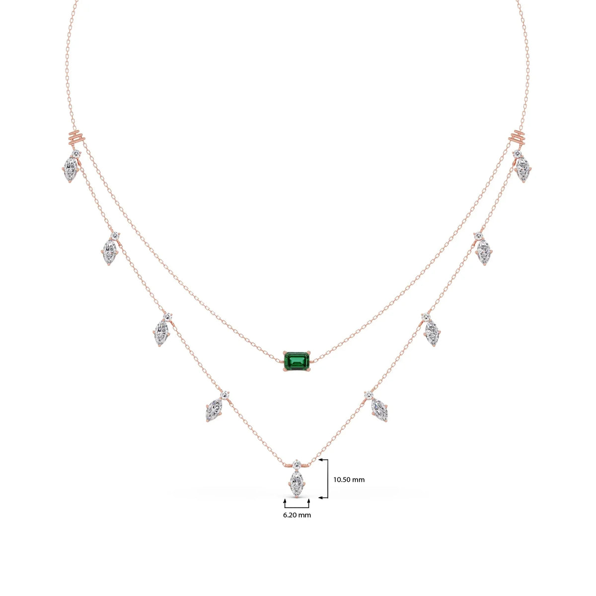 3.38 ct Emerald Meadow Gemstone Layered Necklace