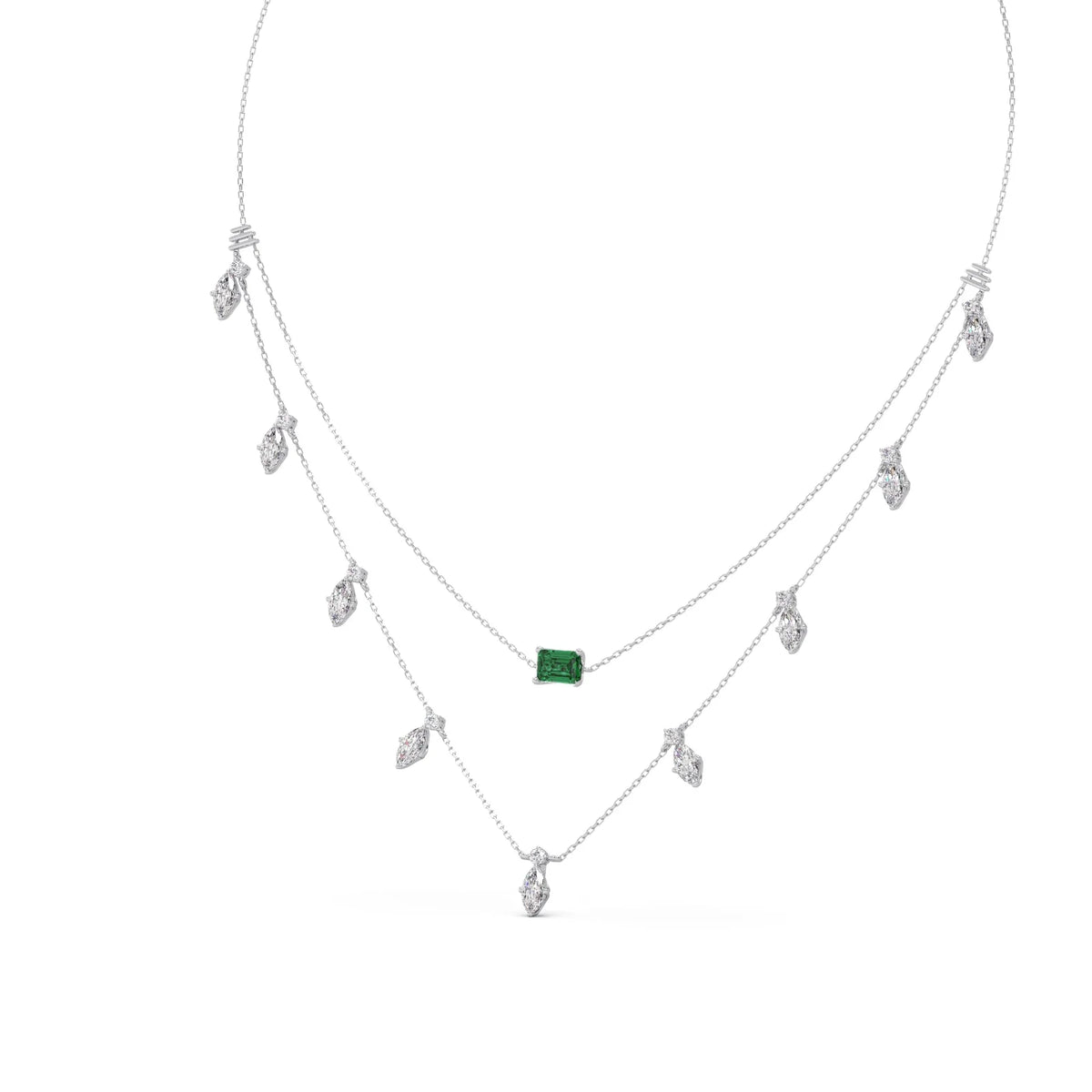 3.38 ct Emerald Meadow Gemstone Layered Necklace