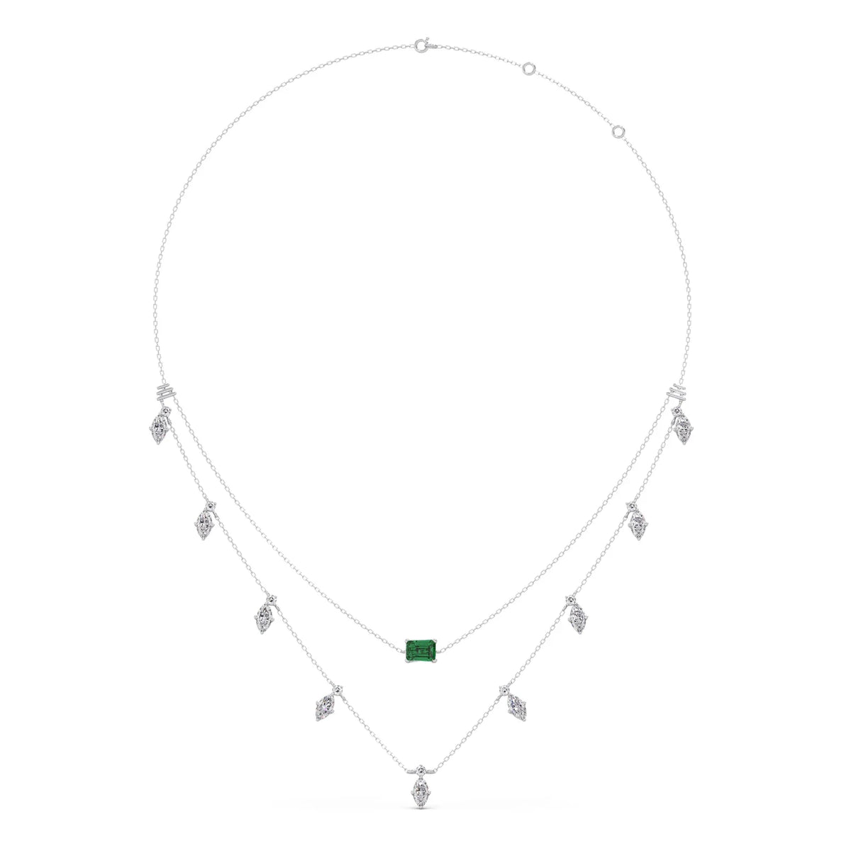 3.38 ct Emerald Meadow Gemstone Layered Necklace