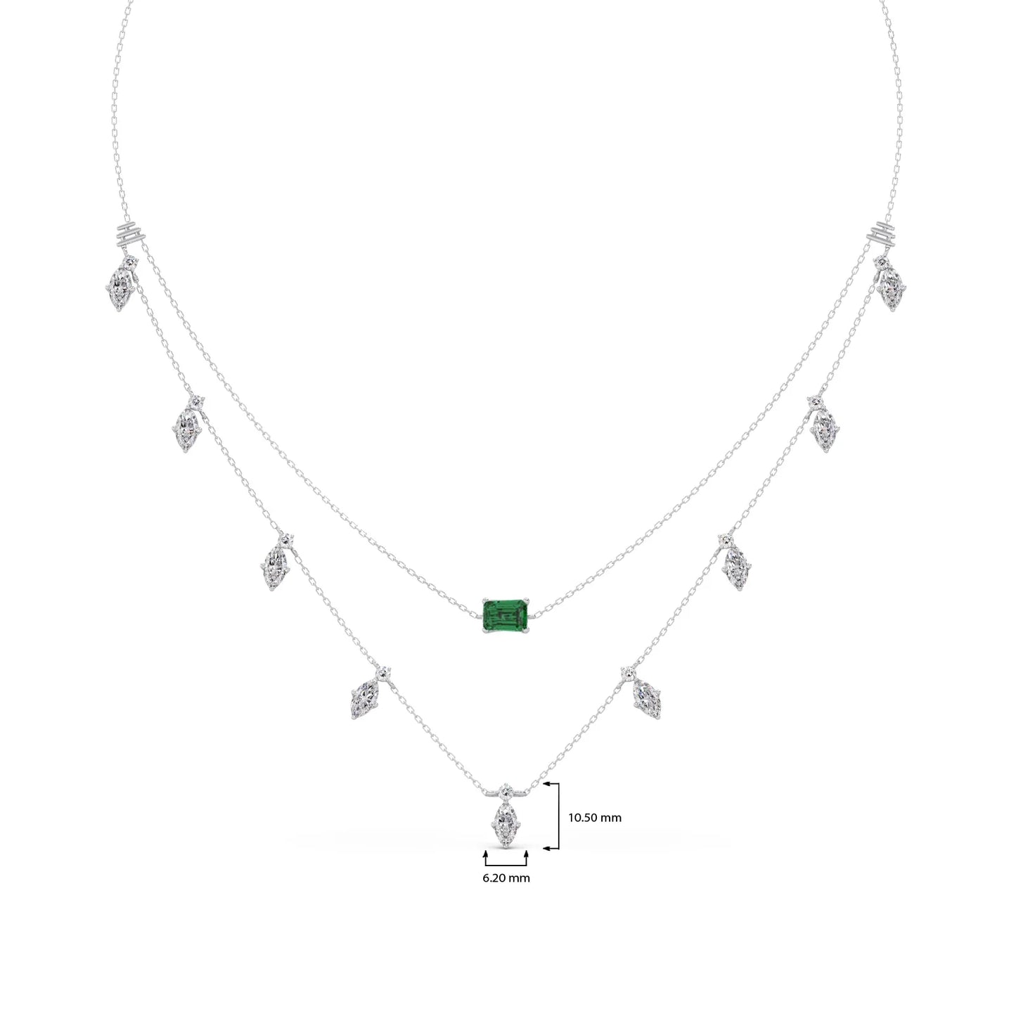 3.38 ct Emerald Meadow Gemstone Layered Necklace