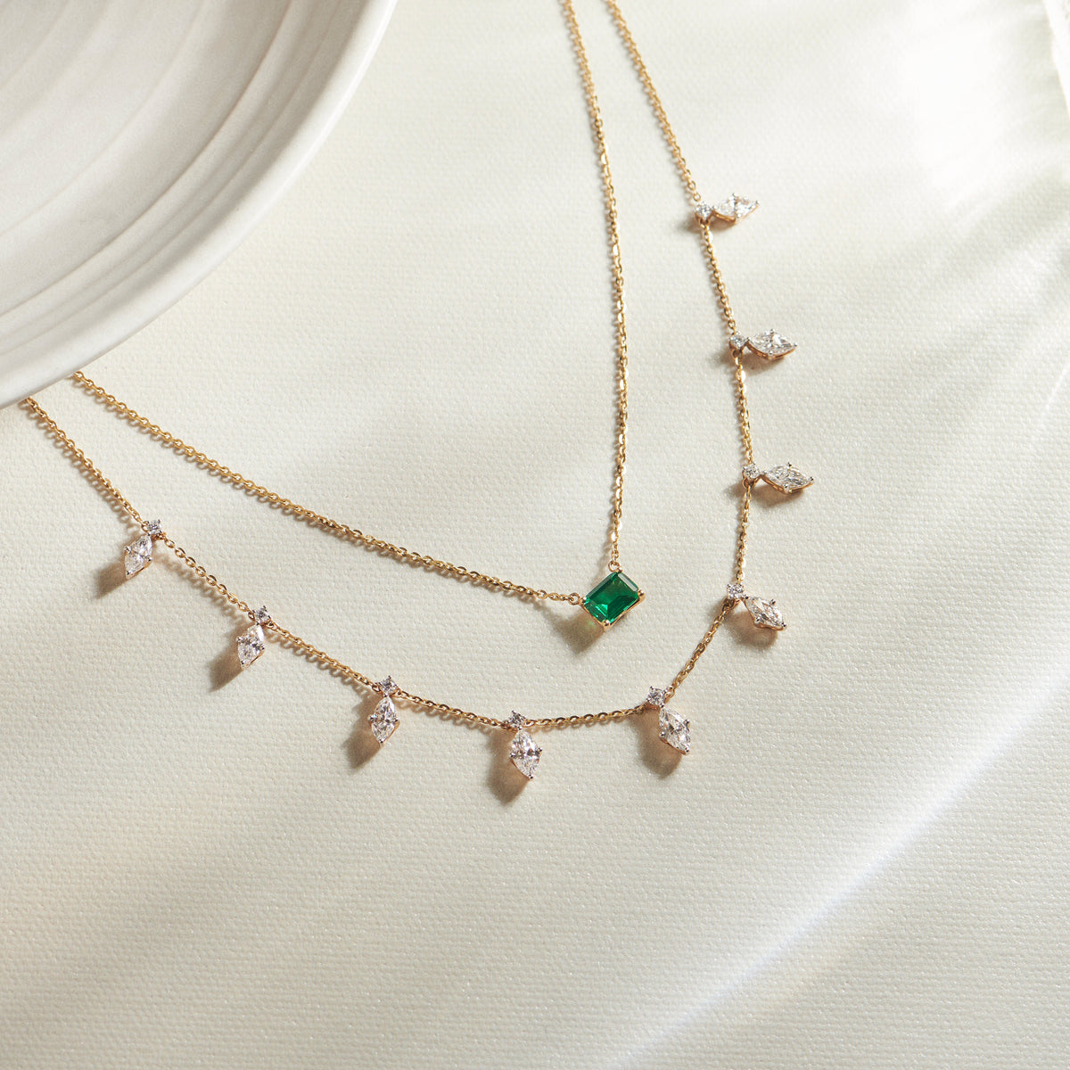 3.38 ct Emerald Meadow Gemstone Layered Necklace