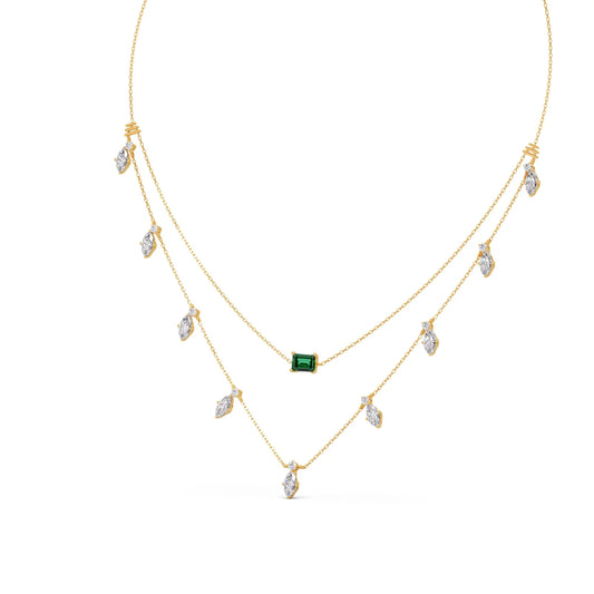 3.38 ct Emerald Meadow Gemstone Layered Necklace