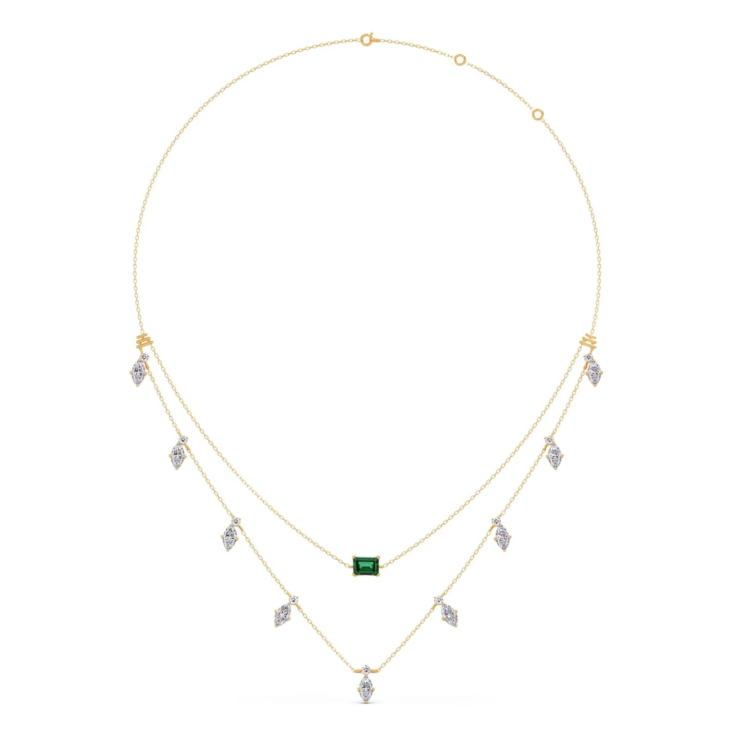 3.38 ct Emerald Meadow Gemstone Layered Necklace