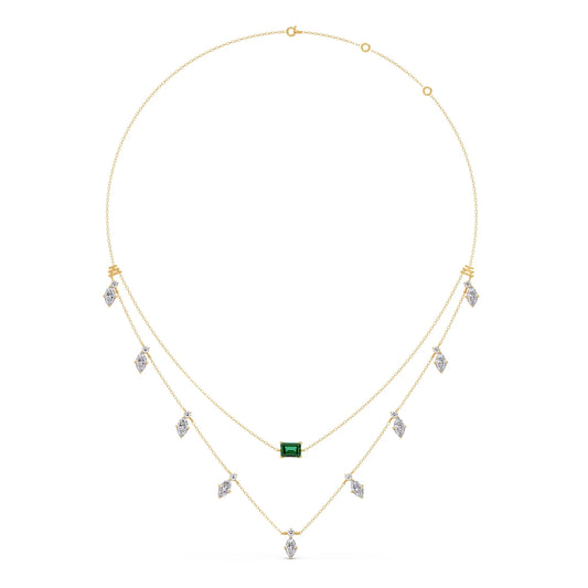 3.38 ct Emerald Meadow Gemstone Layered Necklace
