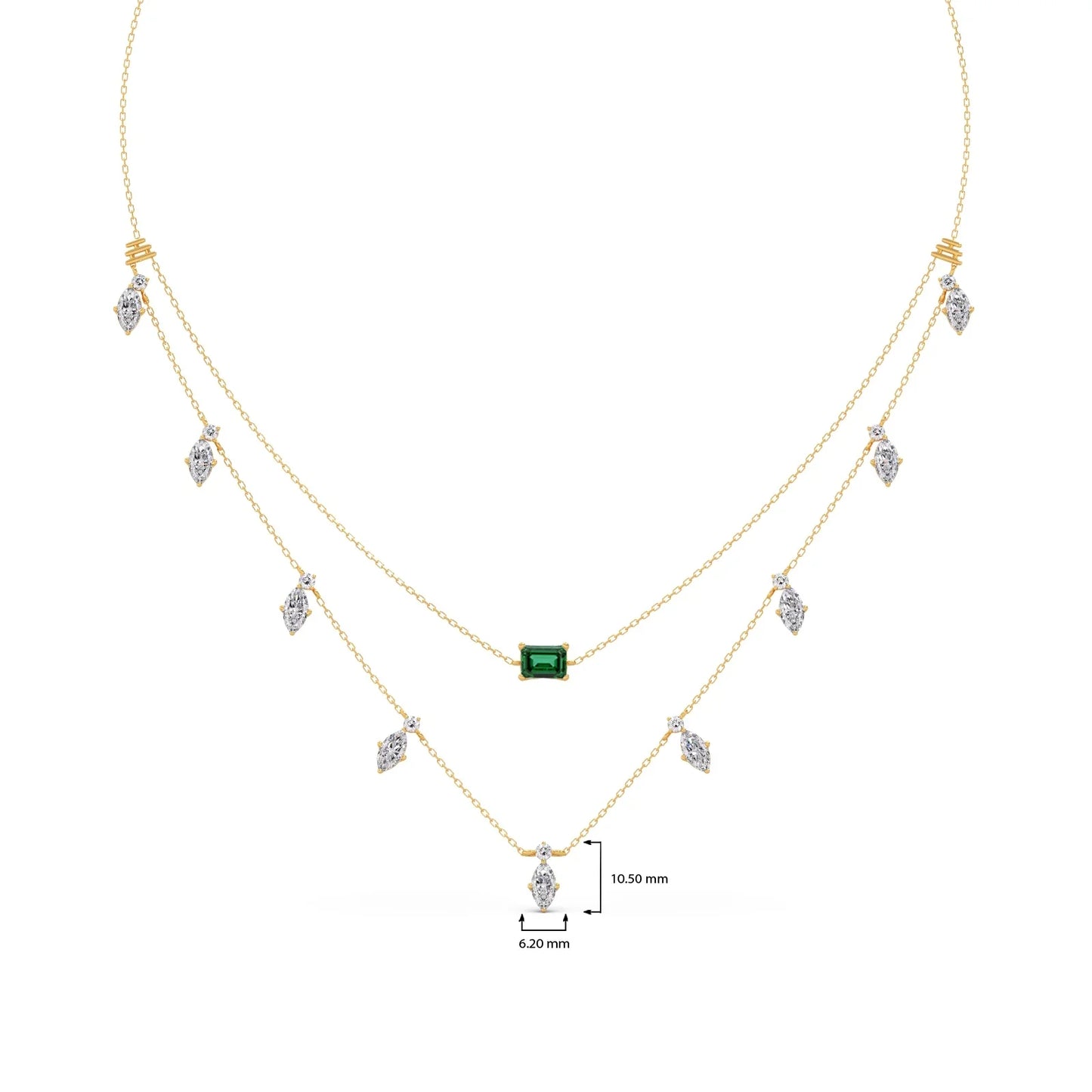 3.38 ct Emerald Meadow Gemstone Layered Necklace