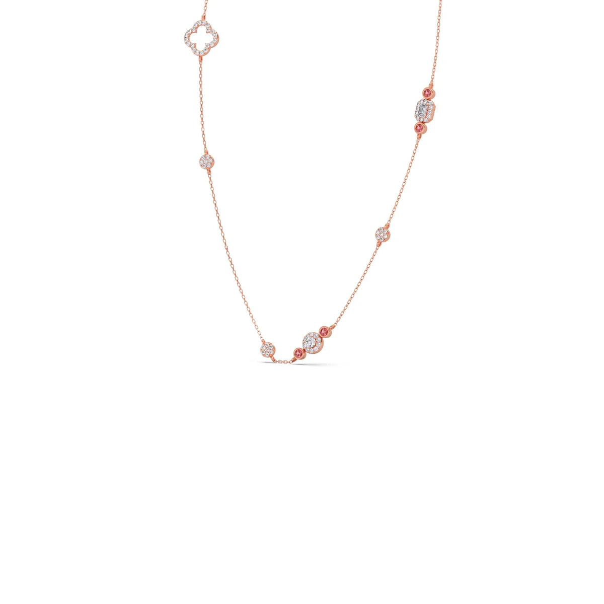 Mixed Shape Diamond and Gemstone Necklace
