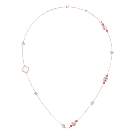 Mixed Shape Diamond and Gemstone Necklace