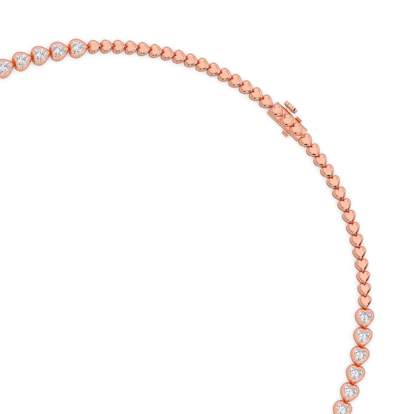 13.17 ct Bezel Heart Diamond Tennis Necklace
