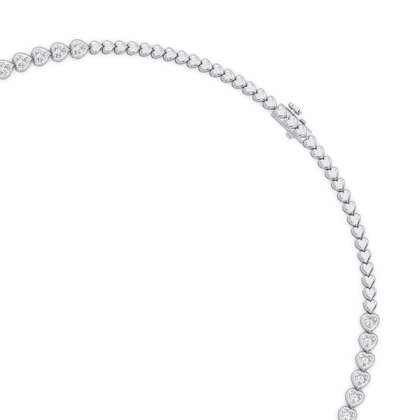 13.17 ct Bezel Heart Diamond Tennis Necklace