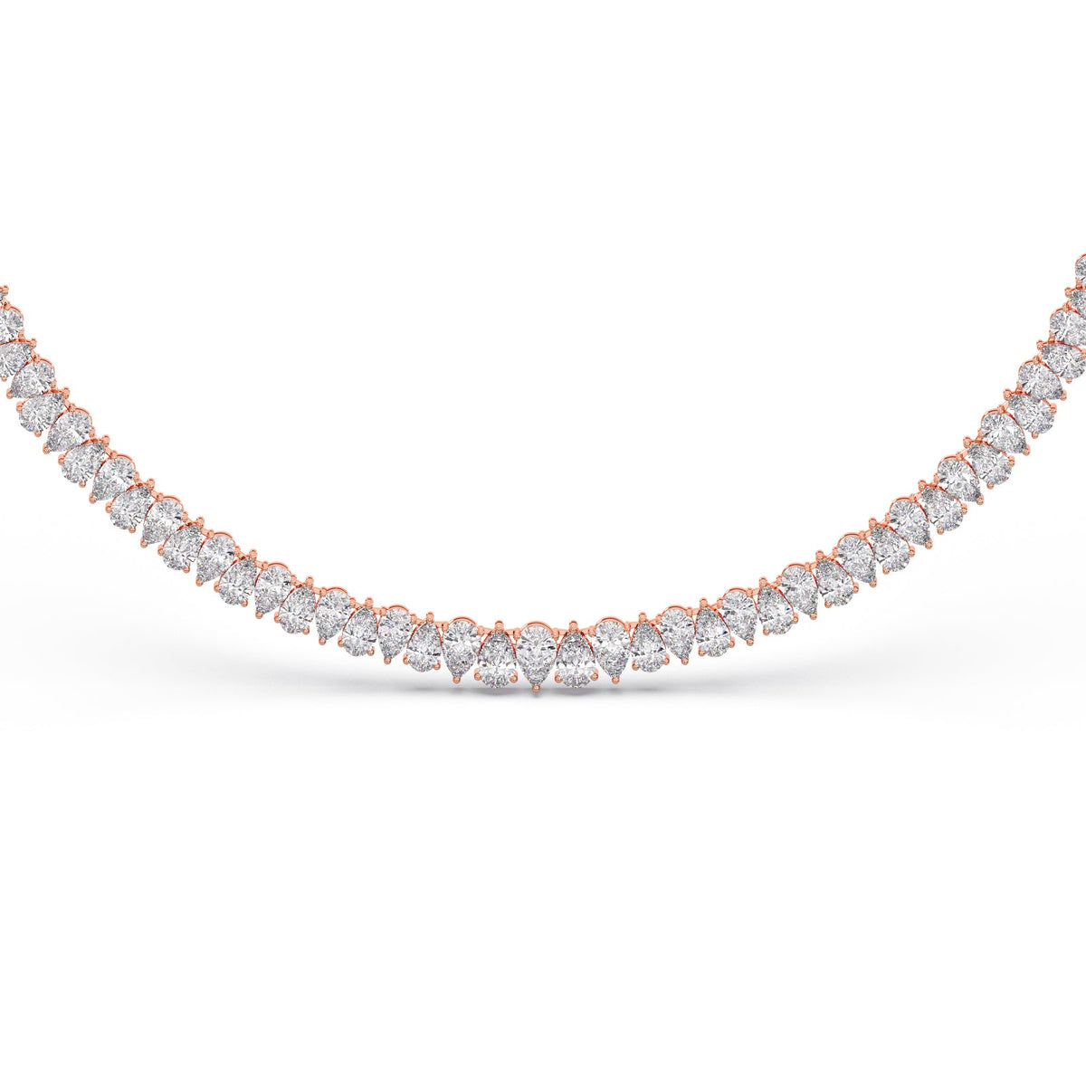 17.6 ct Graduating Pear Diamond Tennis Necklace