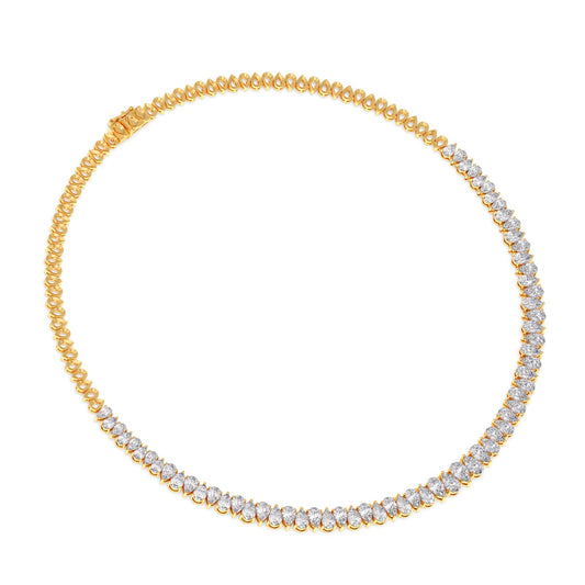 17.6 ct Graduating Pear Diamond Tennis Necklace