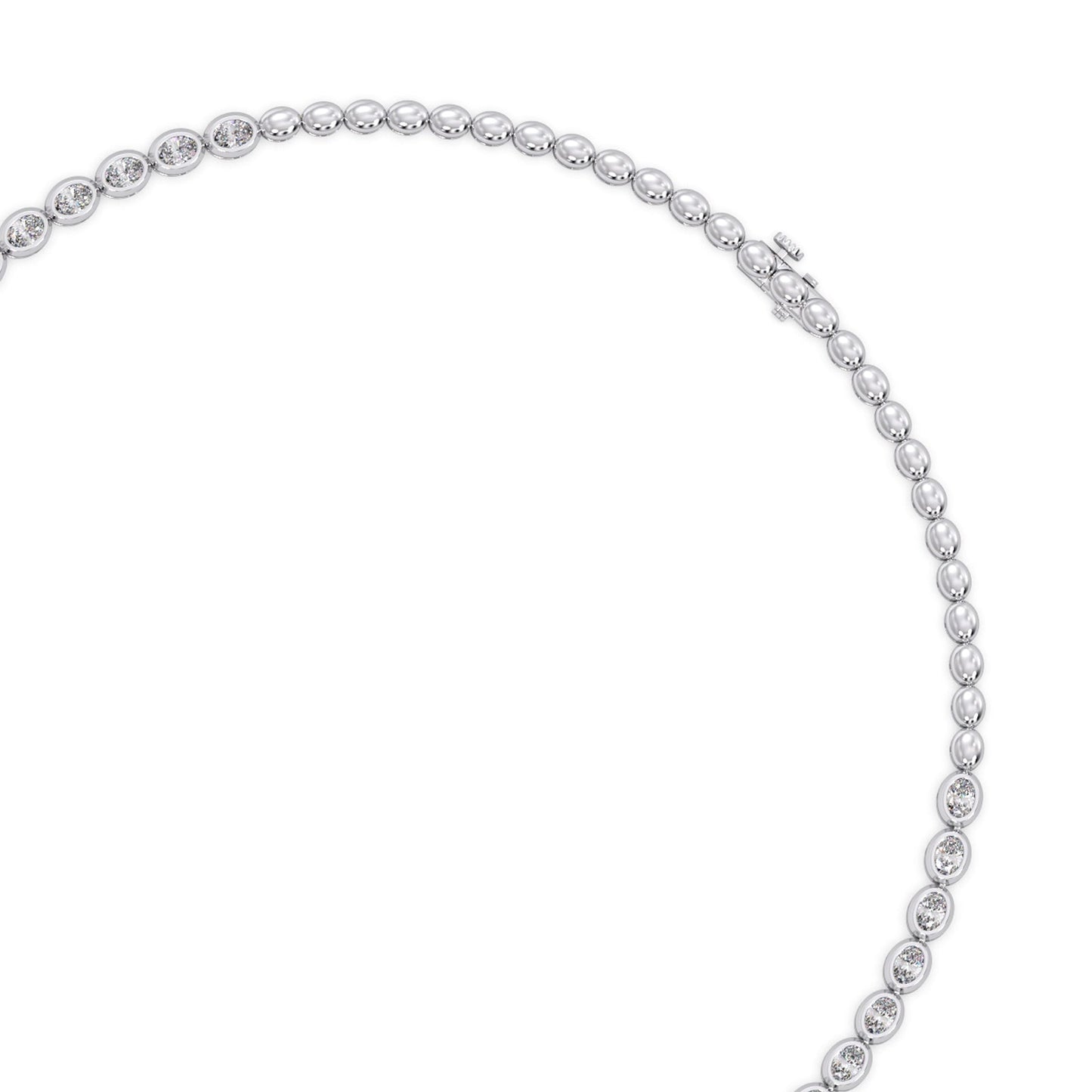 9.05 ct Bezel Oval Diamond Tennis Necklace