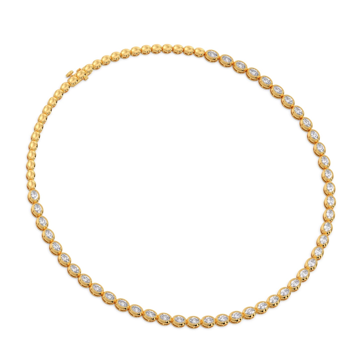 9.05 ct Bezel Oval Diamond Tennis Necklace