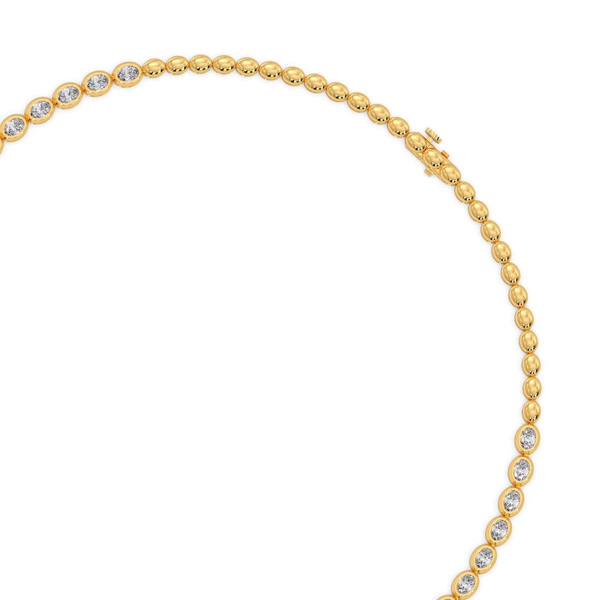 9.05 ct Bezel Oval Diamond Tennis Necklace