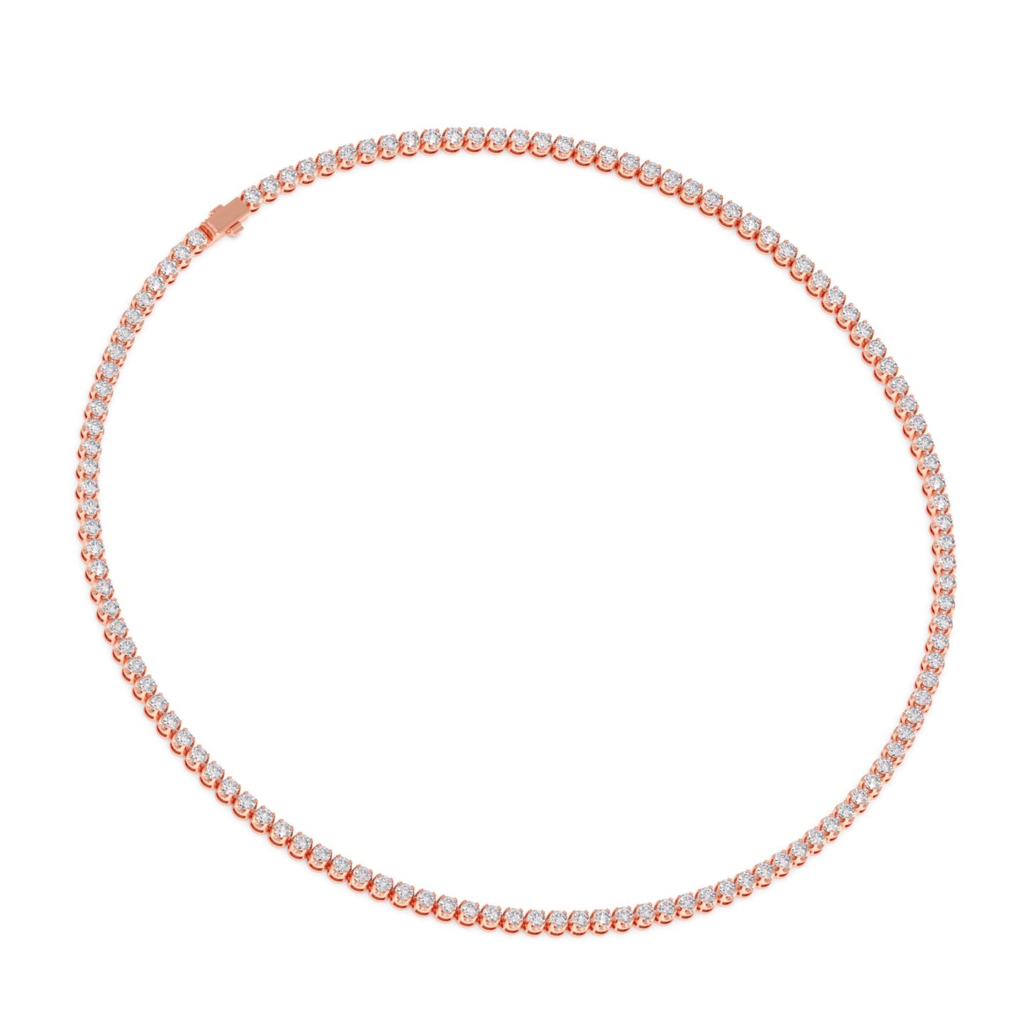 12.56 ct Bezel Round Diamond Tennis Necklace