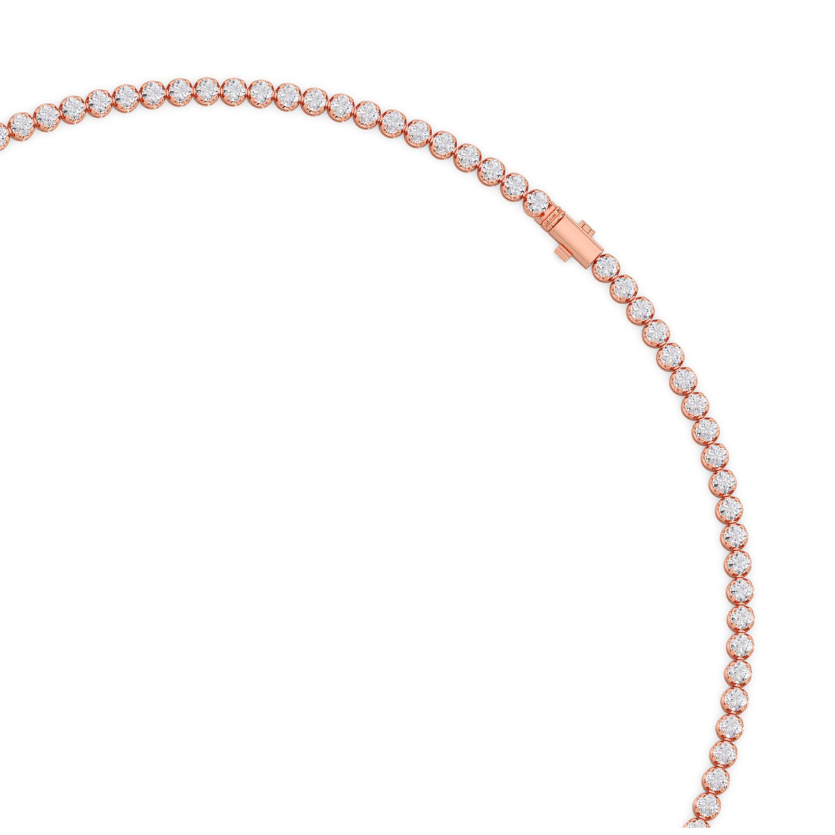 12.56 ct Bezel Round Diamond Tennis Necklace