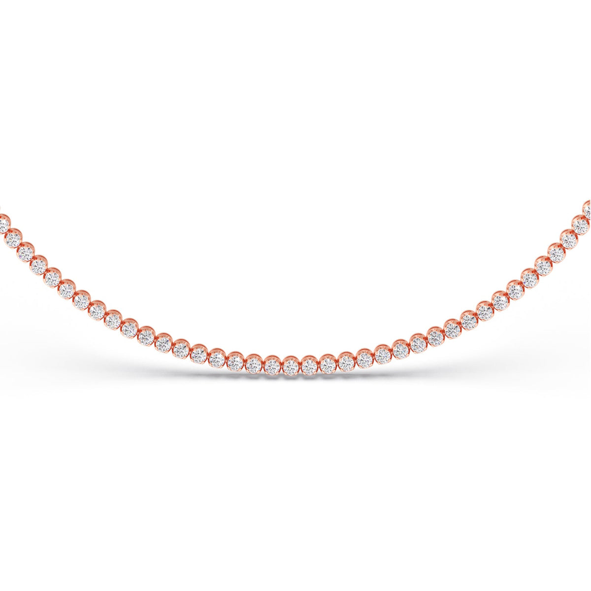 12.56 ct Bezel Round Diamond Tennis Necklace
