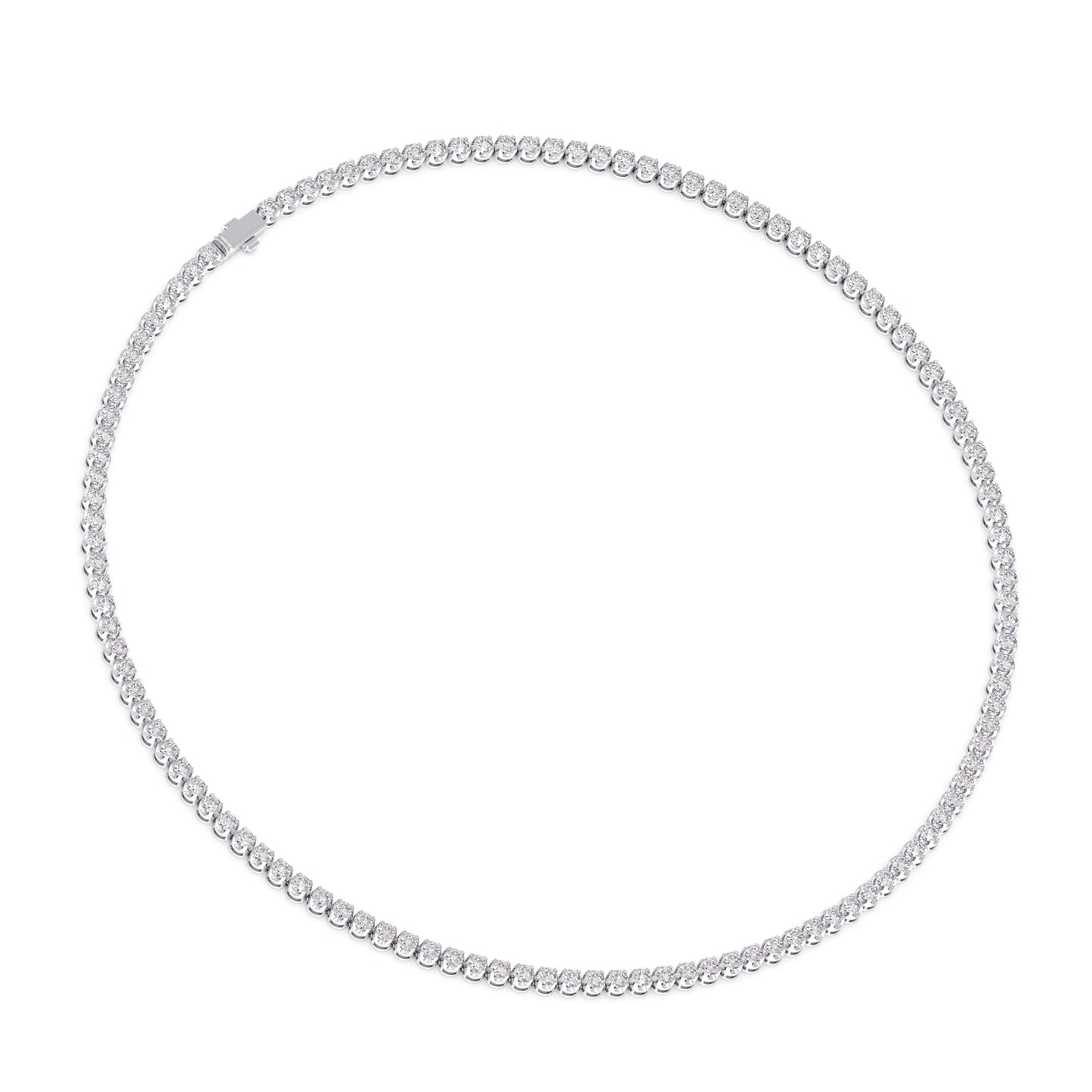 12.56 ct Bezel Round Diamond Tennis Necklace