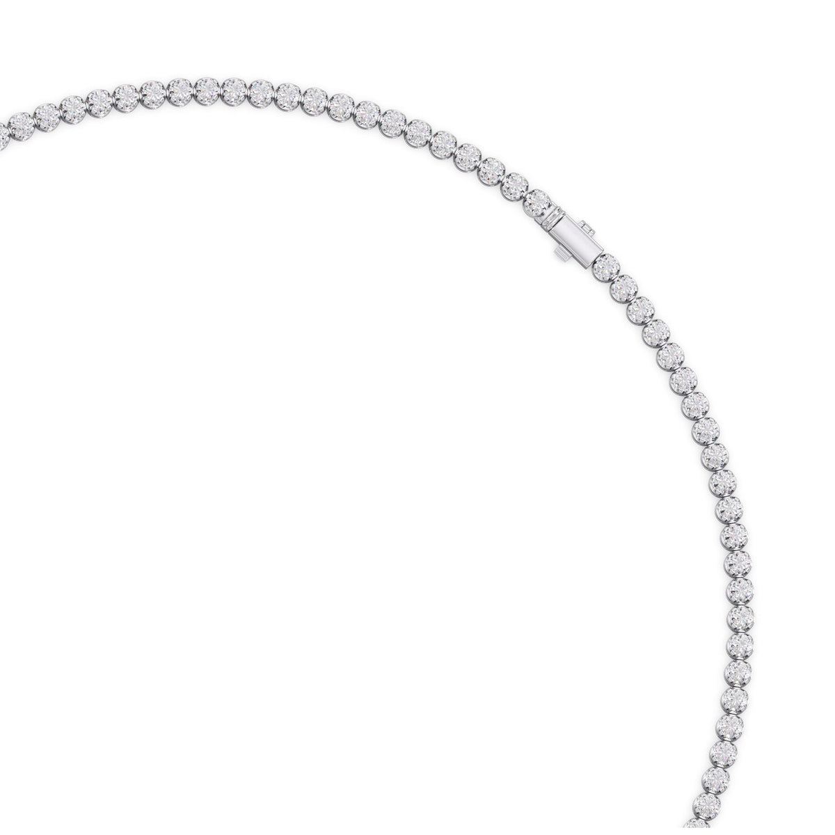 12.56 ct Bezel Round Diamond Tennis Necklace