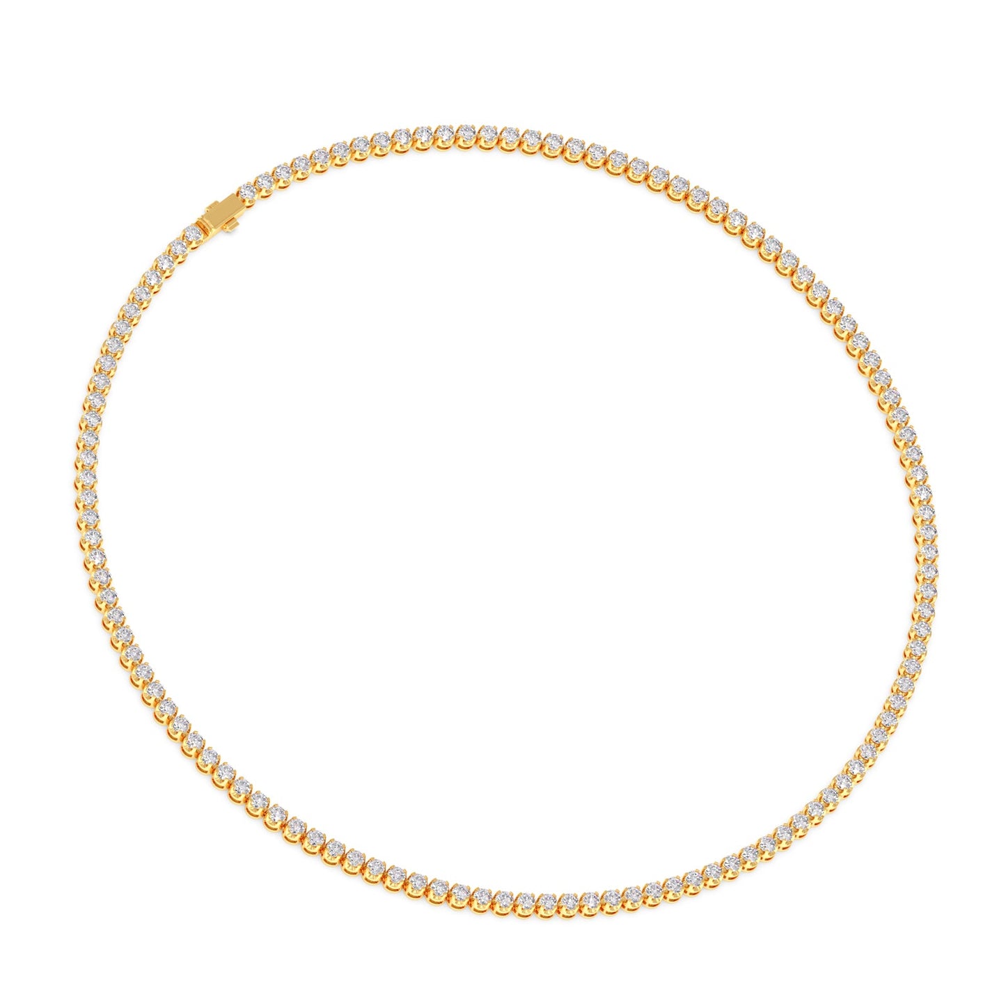 12.56 ct Bezel Round Diamond Tennis Necklace