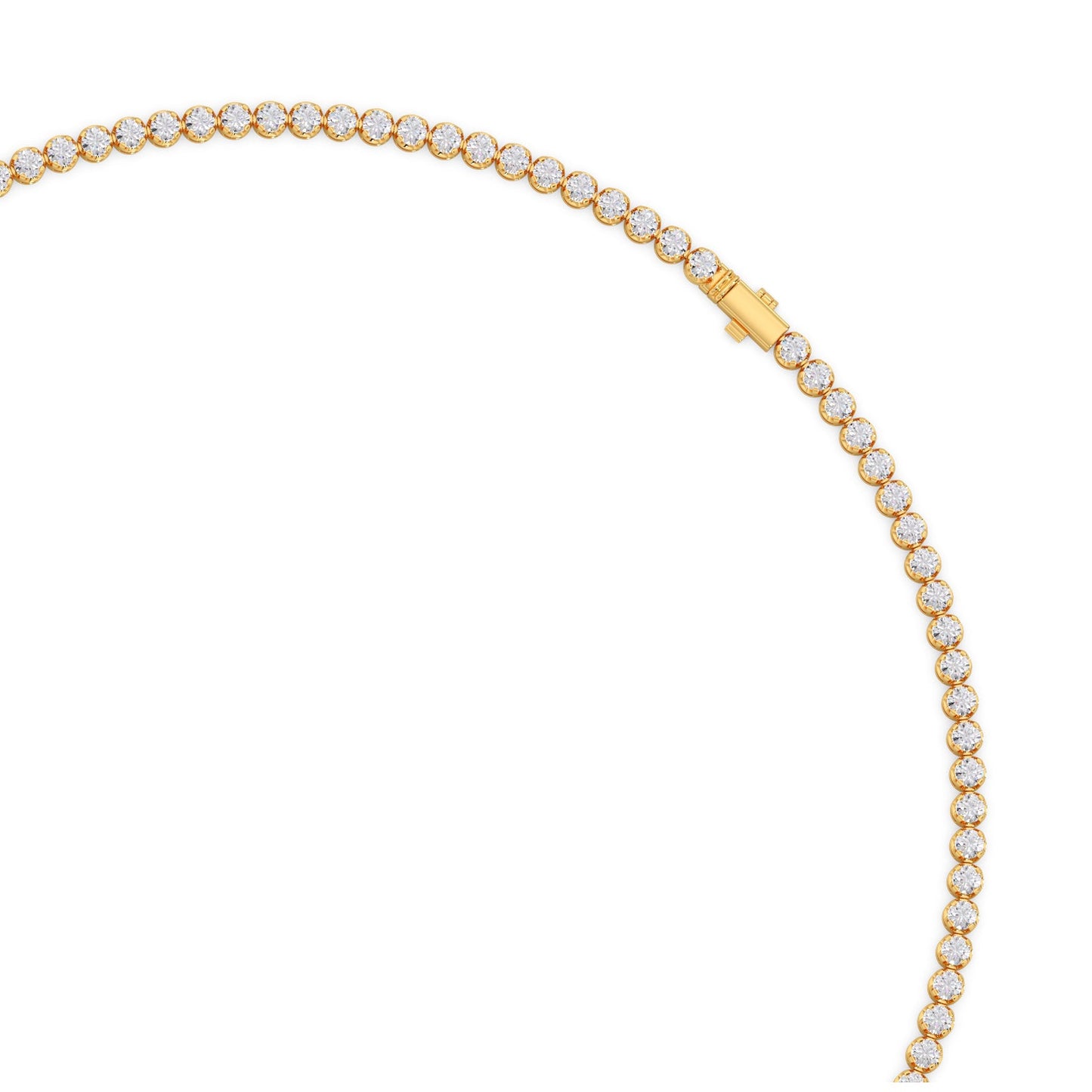 12.56 ct Bezel Round Diamond Tennis Necklace