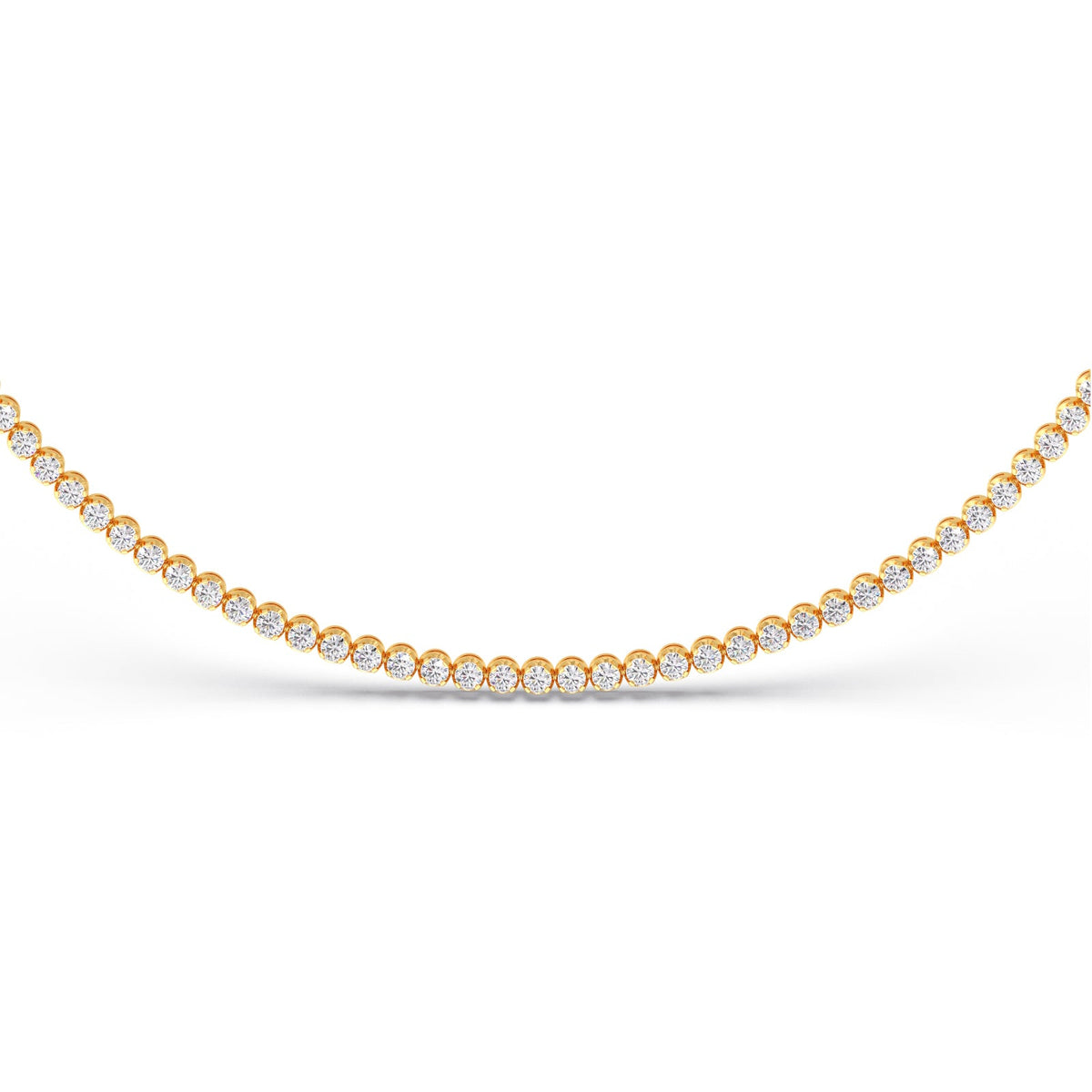 12.56 ct Bezel Round Diamond Tennis Necklace