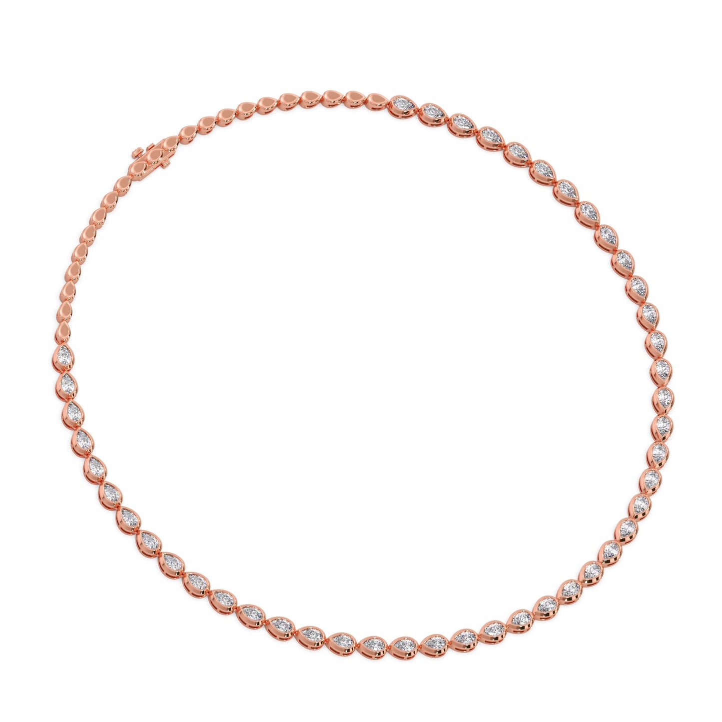 9.02 ct Bezel Pear Diamond Tennis Necklace