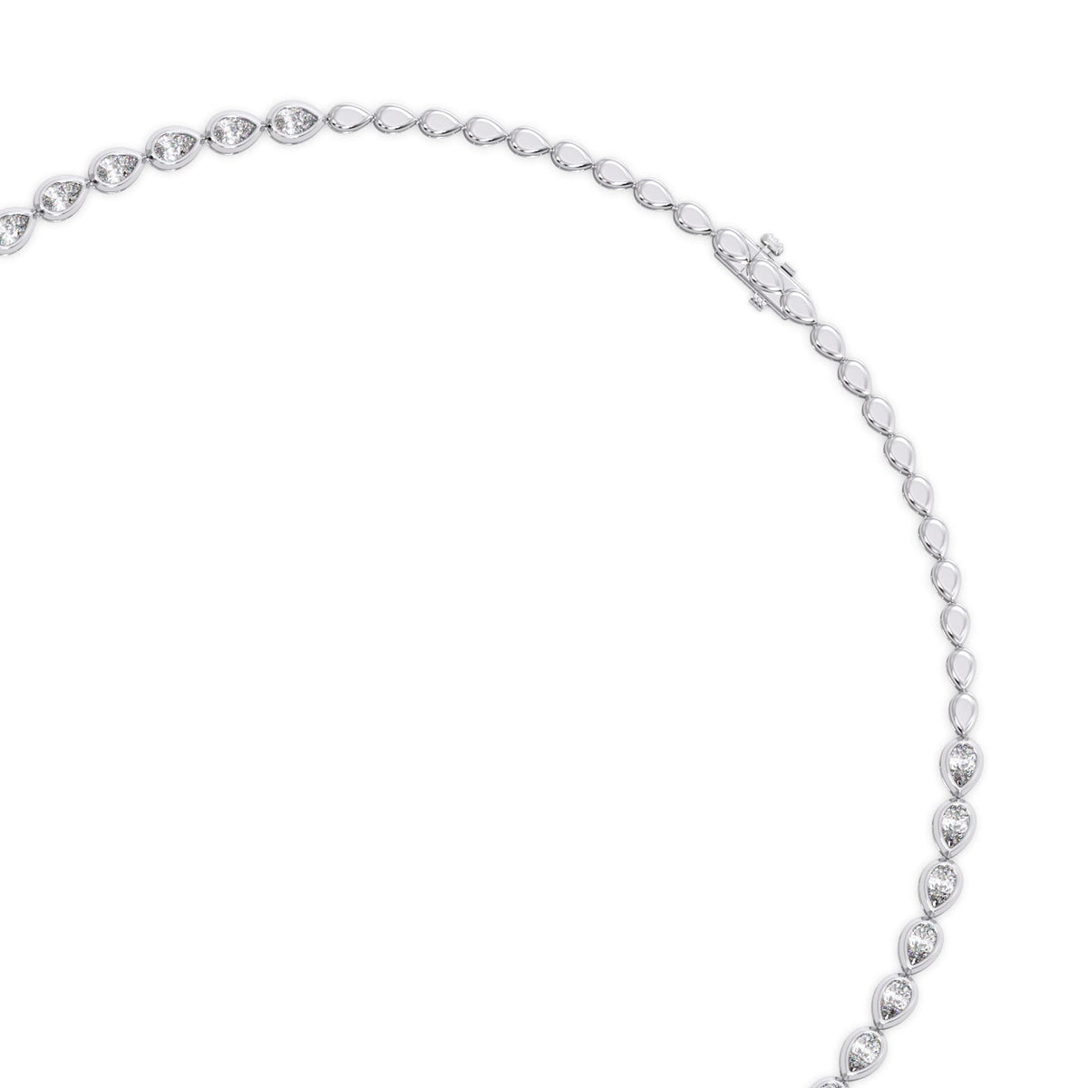 9.02 ct Bezel Pear Diamond Tennis Necklace