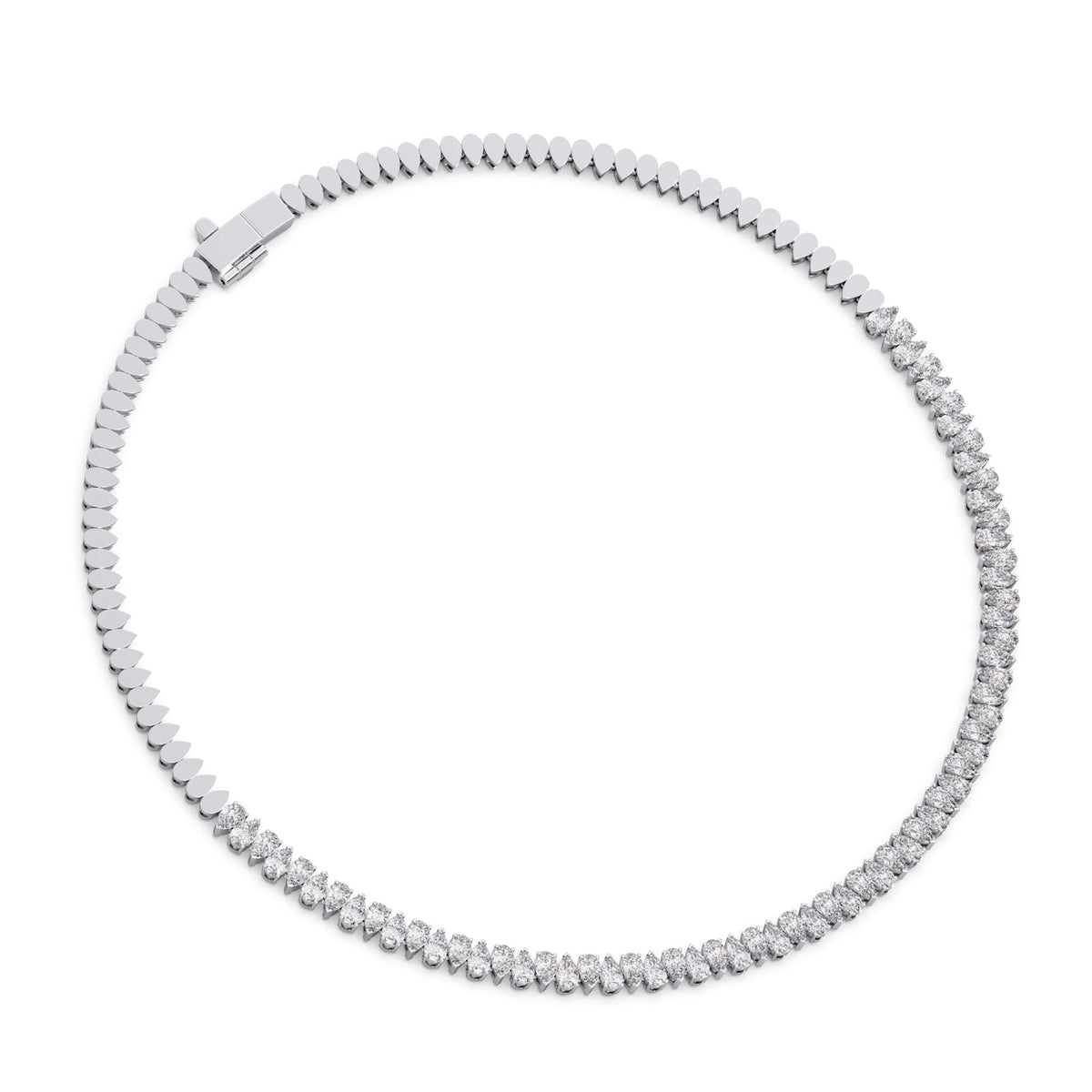 10.8 ct Ethereal Pear Diamond Tennis Necklace