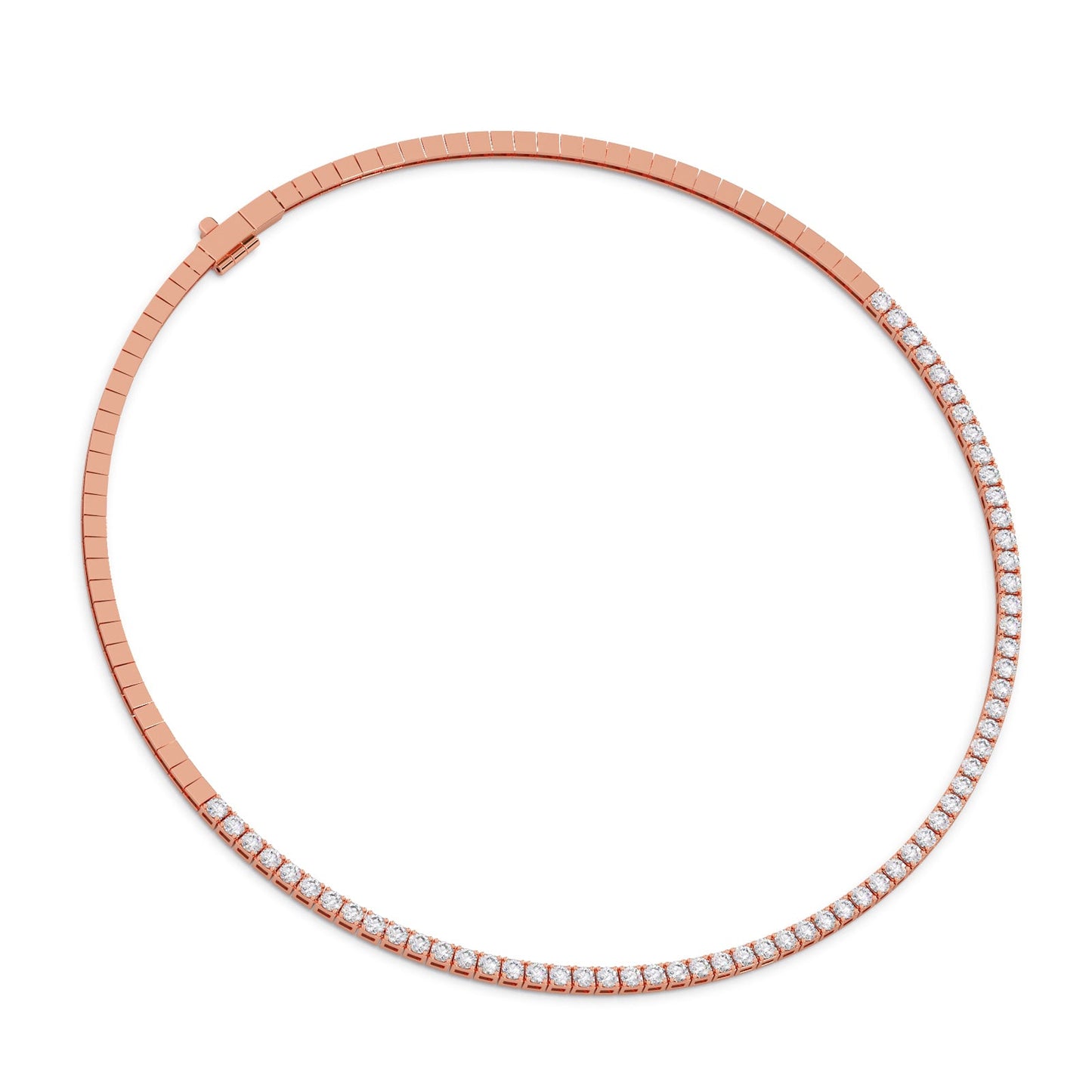 5.33 ct Streamlined Round Diamond Tennis Necklace
