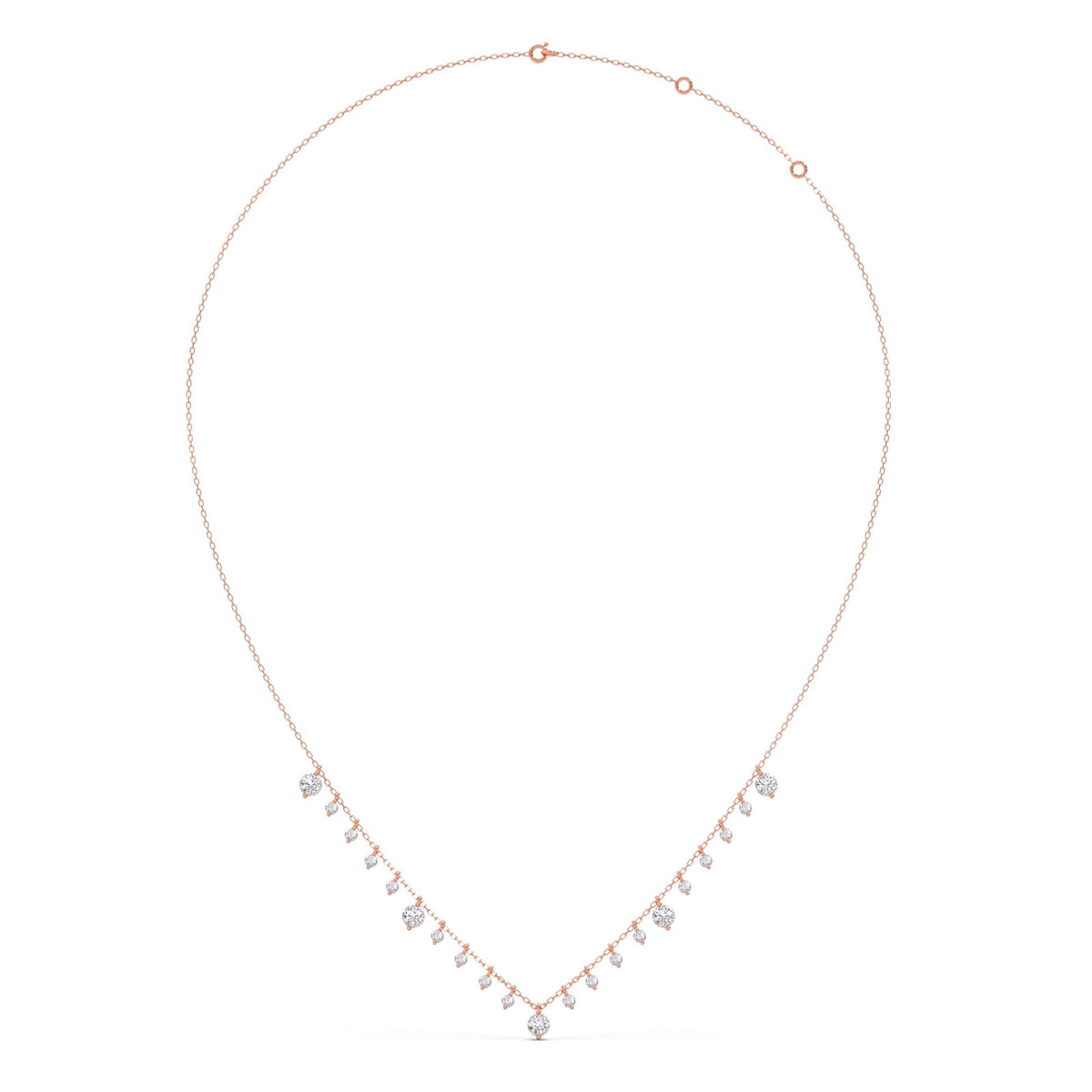 1.56 ct Fringe Round Diamonds Charm Necklace