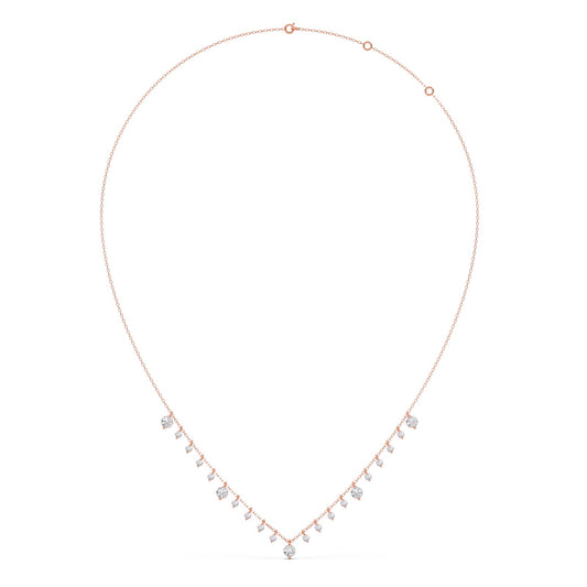 1.56 ct Fringe Round Diamonds Charm Necklace