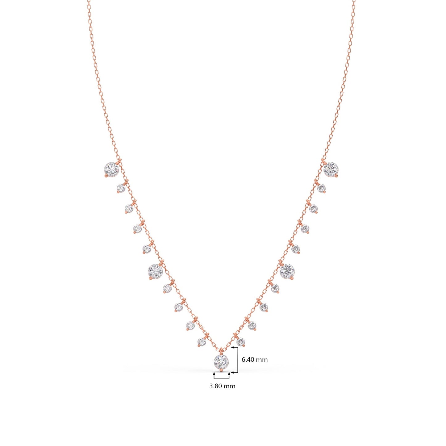 1.56 ct Fringe Round Diamonds Charm Necklace
