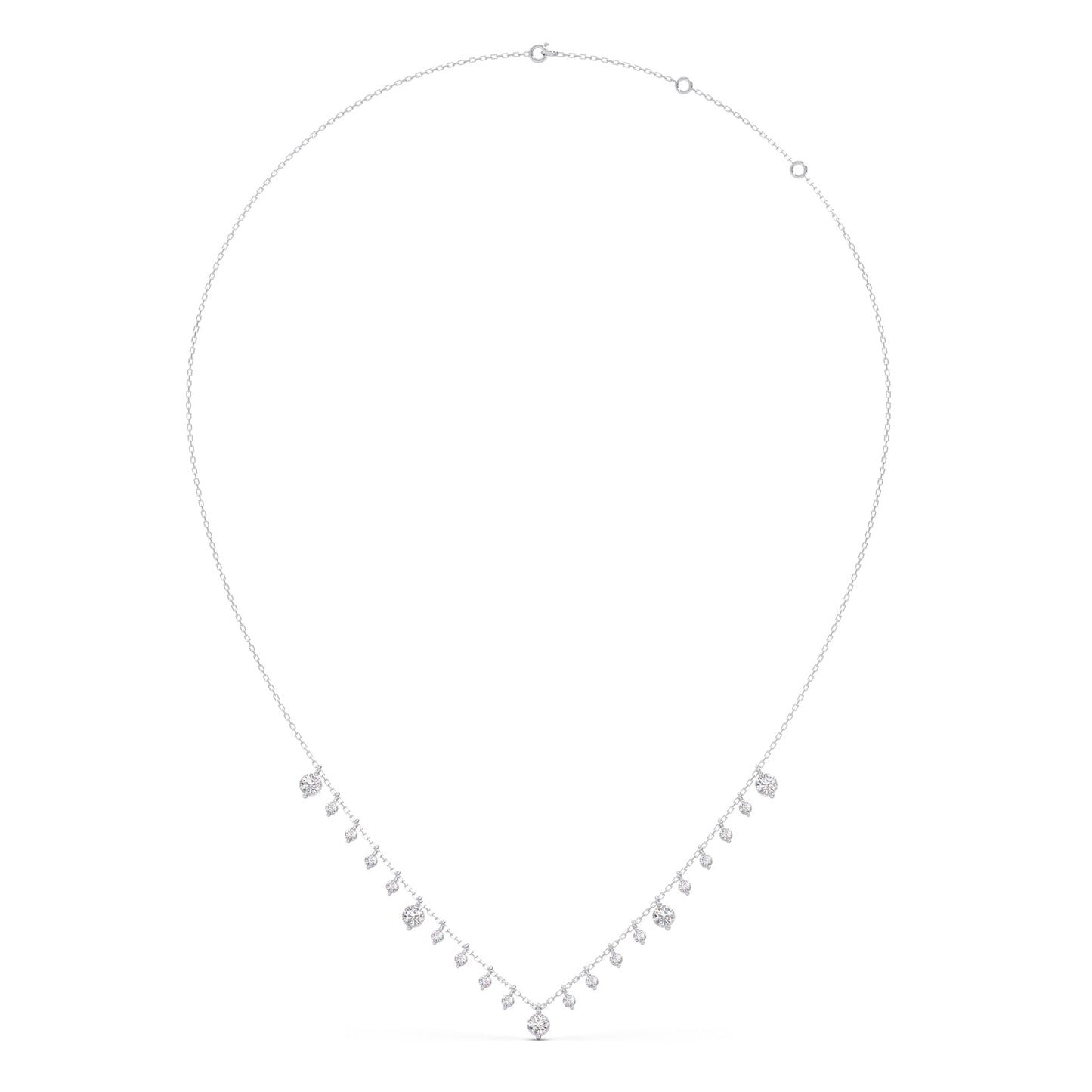 1.56 ct Fringe Round Diamonds Charm Necklace