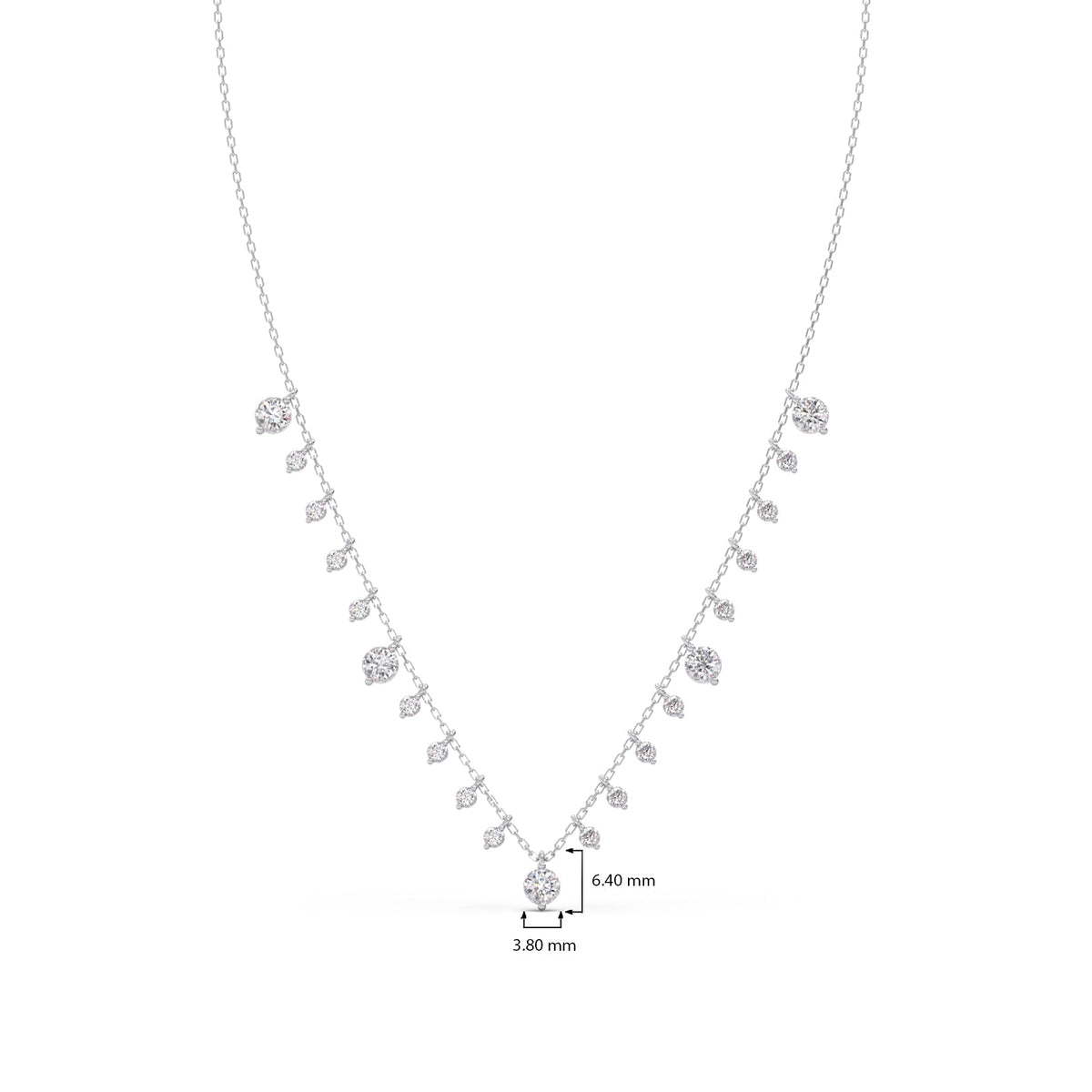 1.56 ct Fringe Round Diamonds Charm Necklace
