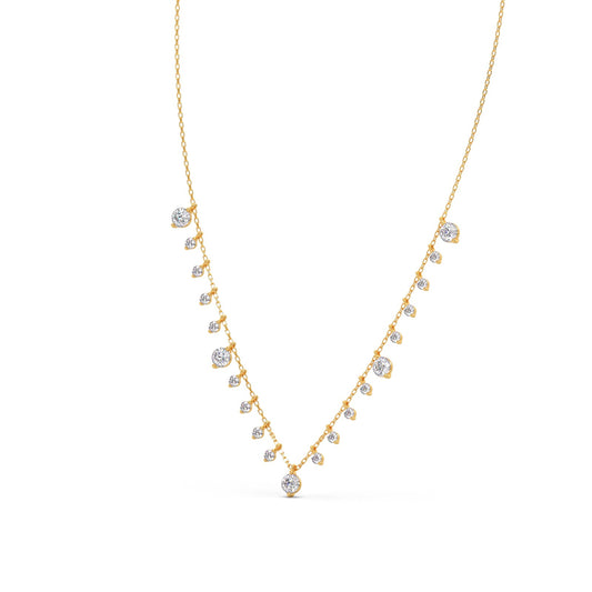 1.56 ct Fringe Round Diamonds Charm Necklace