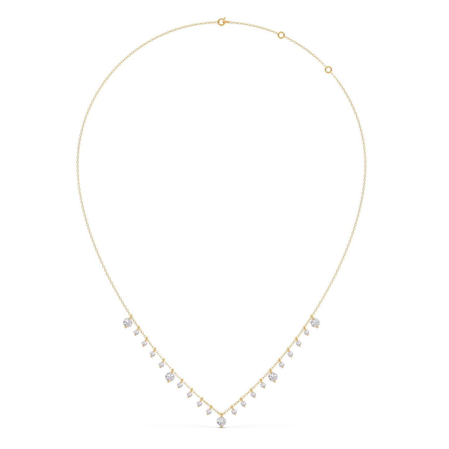 1.56 ct Fringe Round Diamonds Charm Necklace
