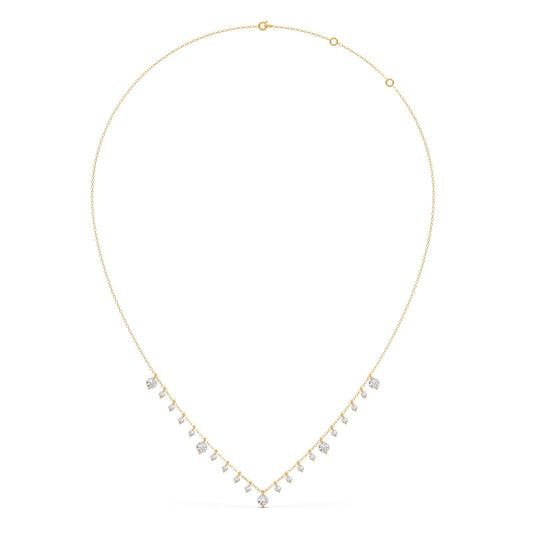 1.56 ct Fringe Round Diamonds Charm Necklace