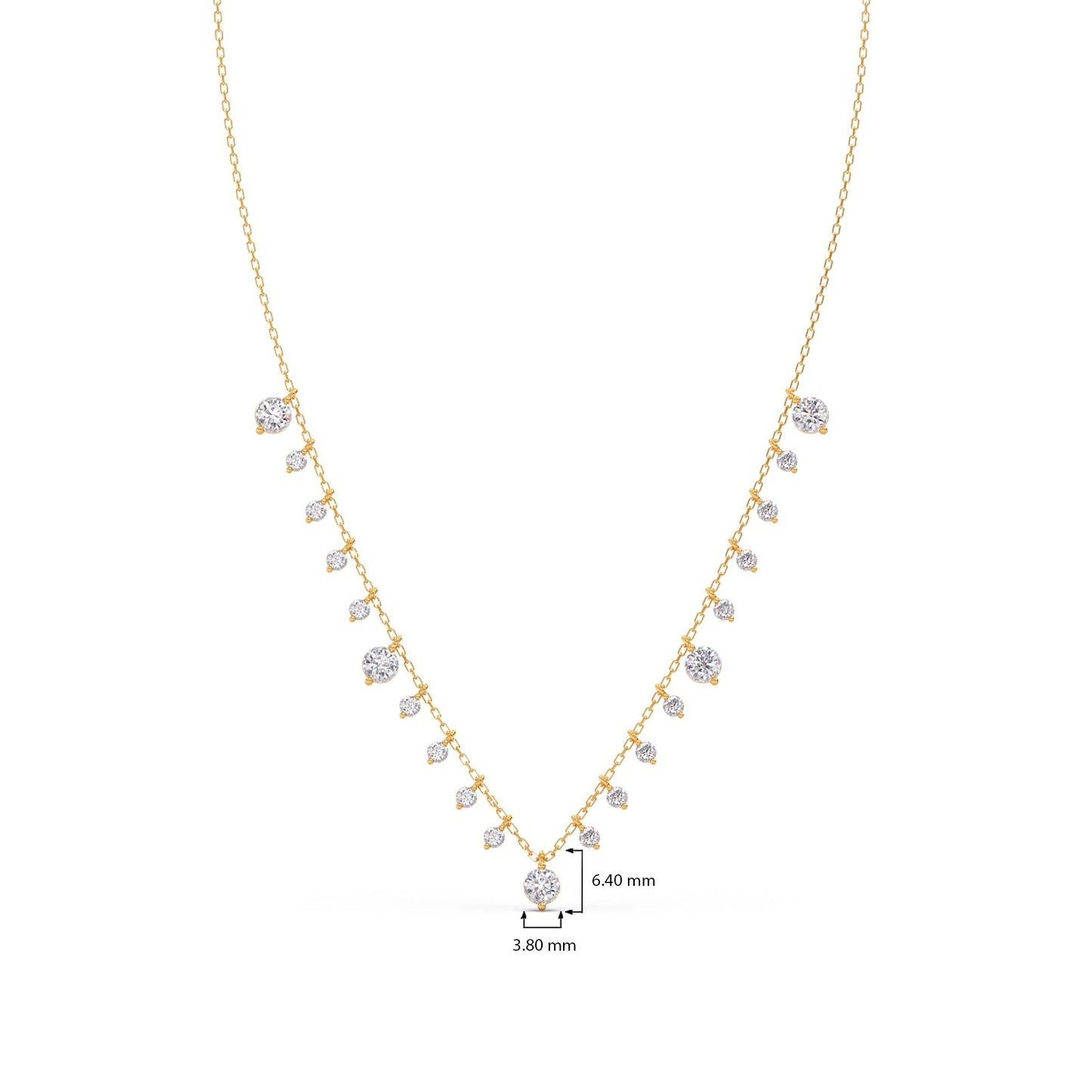 1.56 ct Fringe Round Diamonds Charm Necklace