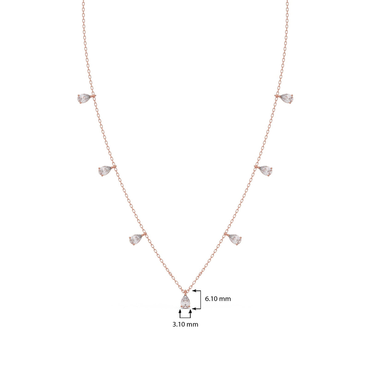 1.05 ct Teardrop Diamond Charm Necklace